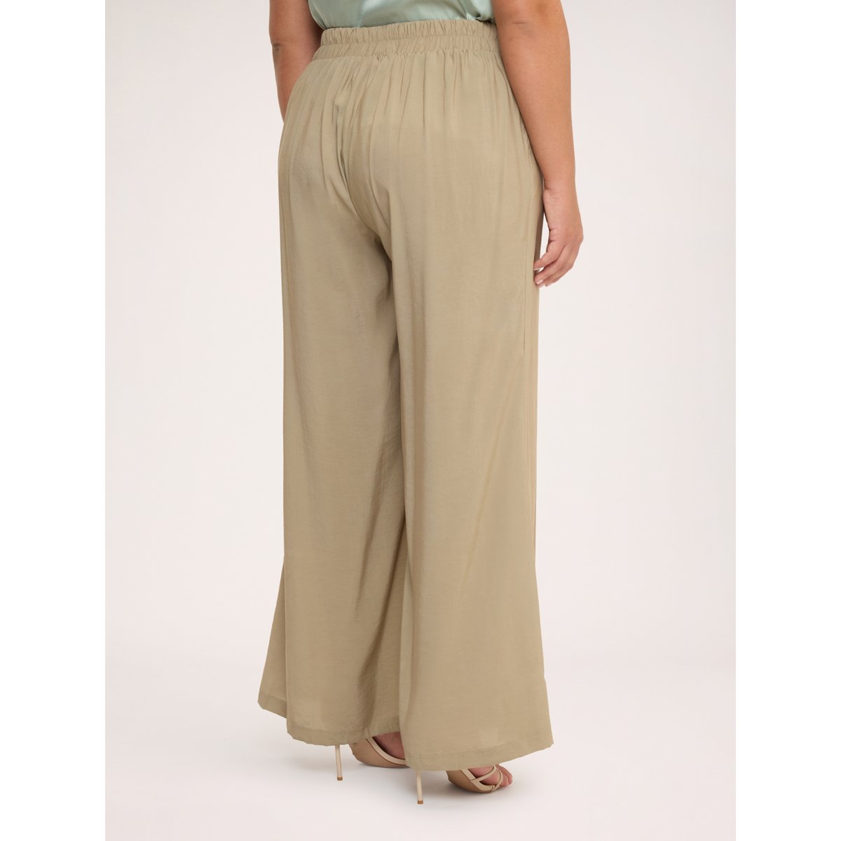 Pantalon Wide Leg en mélange modal beige, FIORELLA RUBINO
