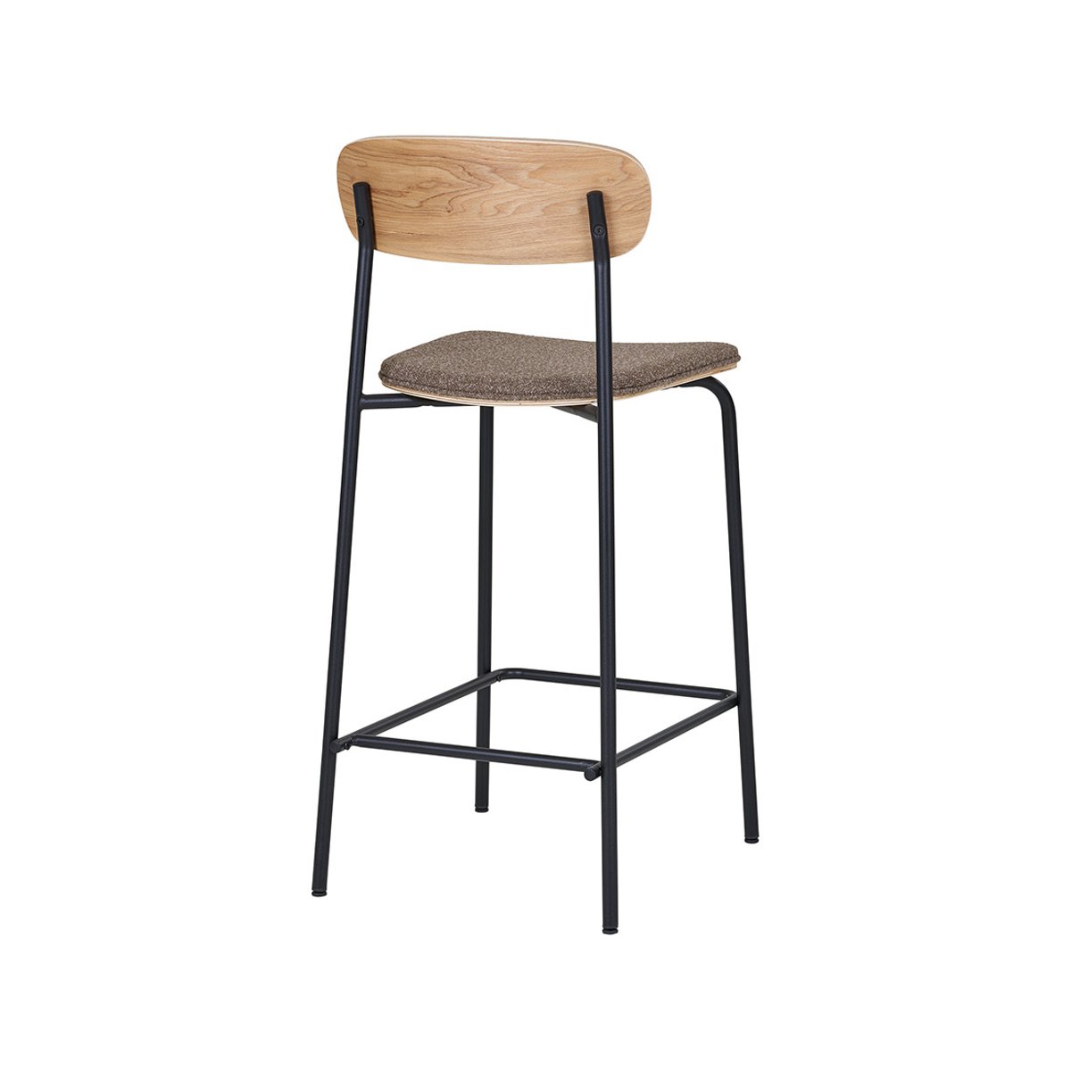 Lot de 2 tabourets en bois de frêne, ZOE marron, BEST MOBILIER