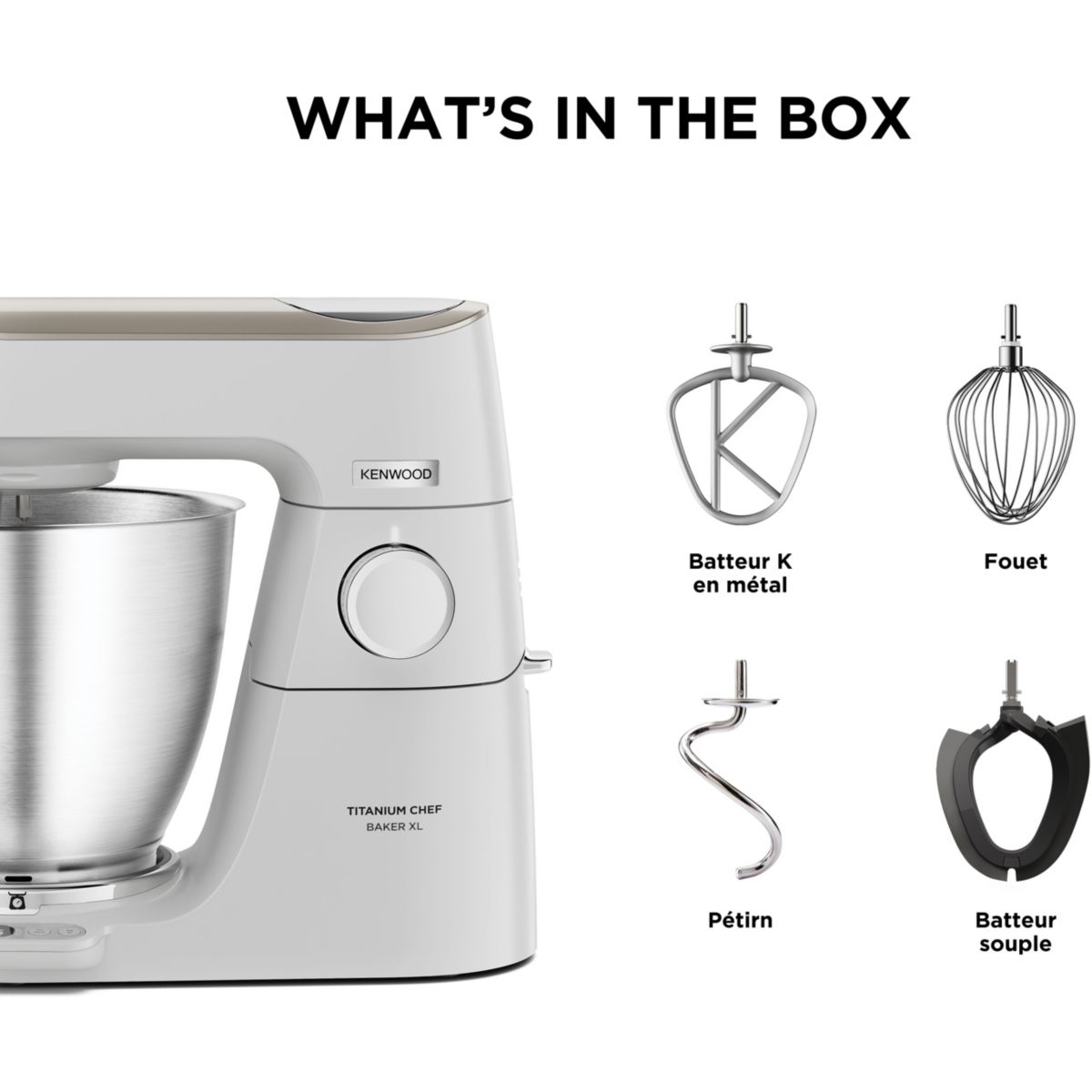 Robot pâtissier KVL65.009WH Titanium Chef Baker XL blanc, KENWOOD