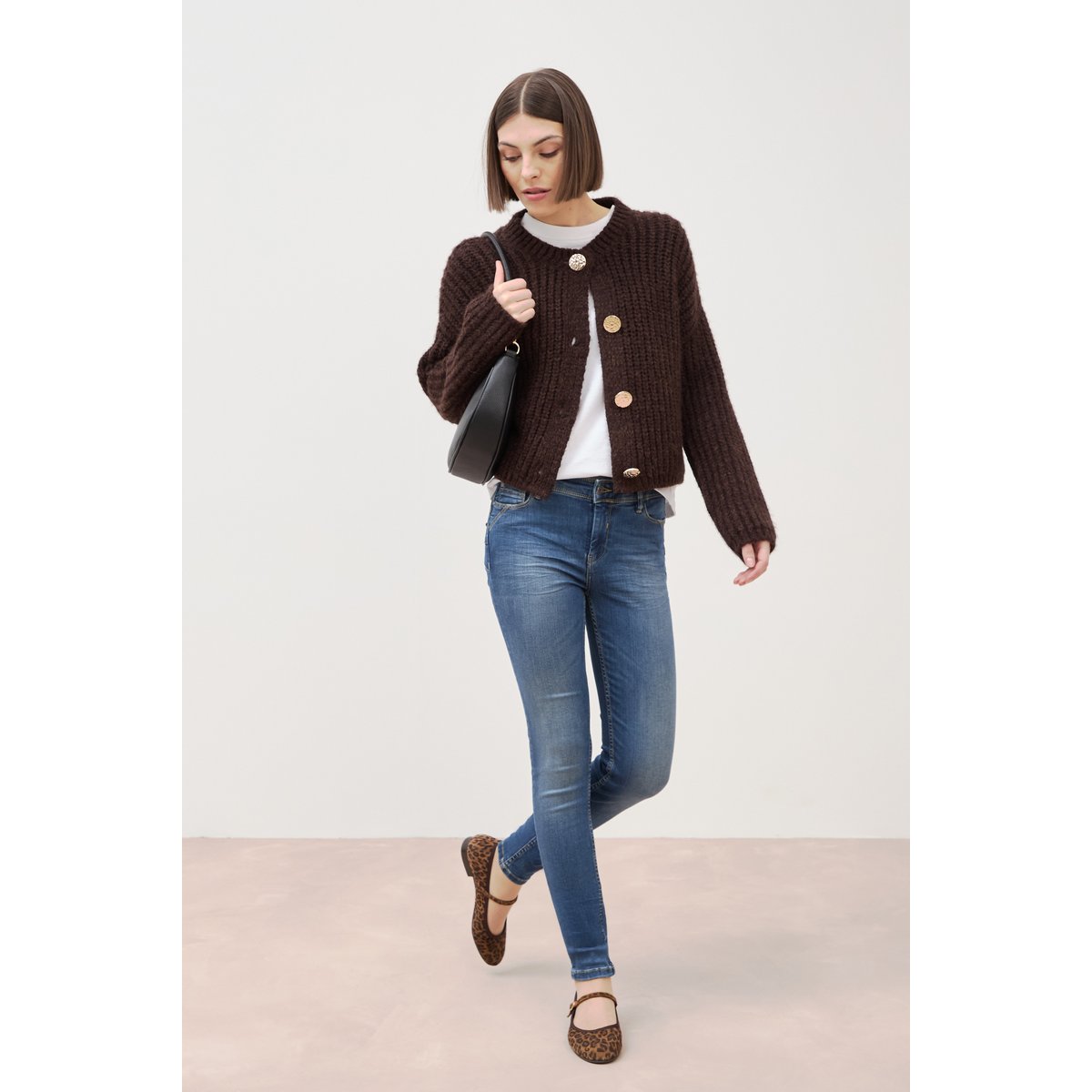 Jeans skinny push-up taille standard denim stone, BONOBO