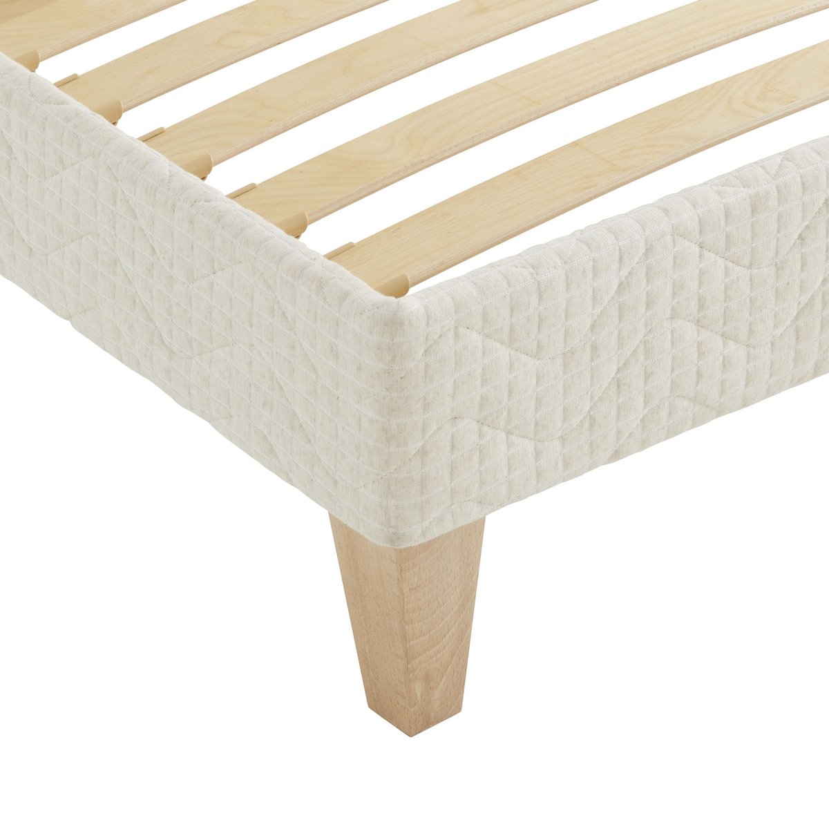 Ensemble matelas naturel latex naturel, sommier, pieds, couette et oreiller Aube 700 ecru, SOMEO
