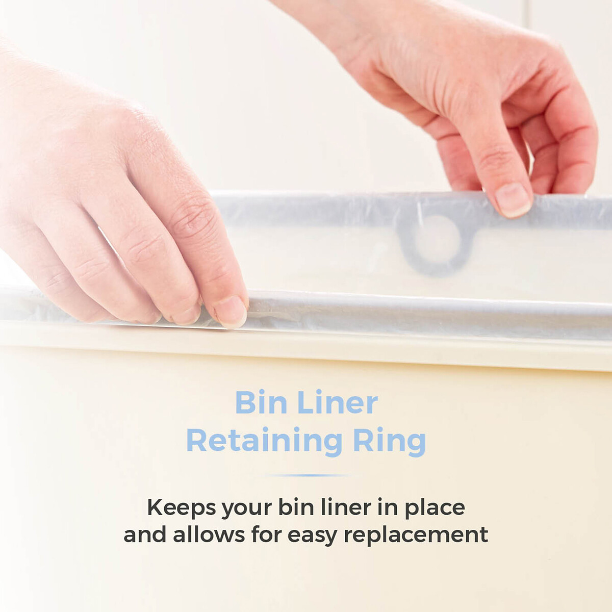 50L Rectangular Sensor Bin cream, TOWER
