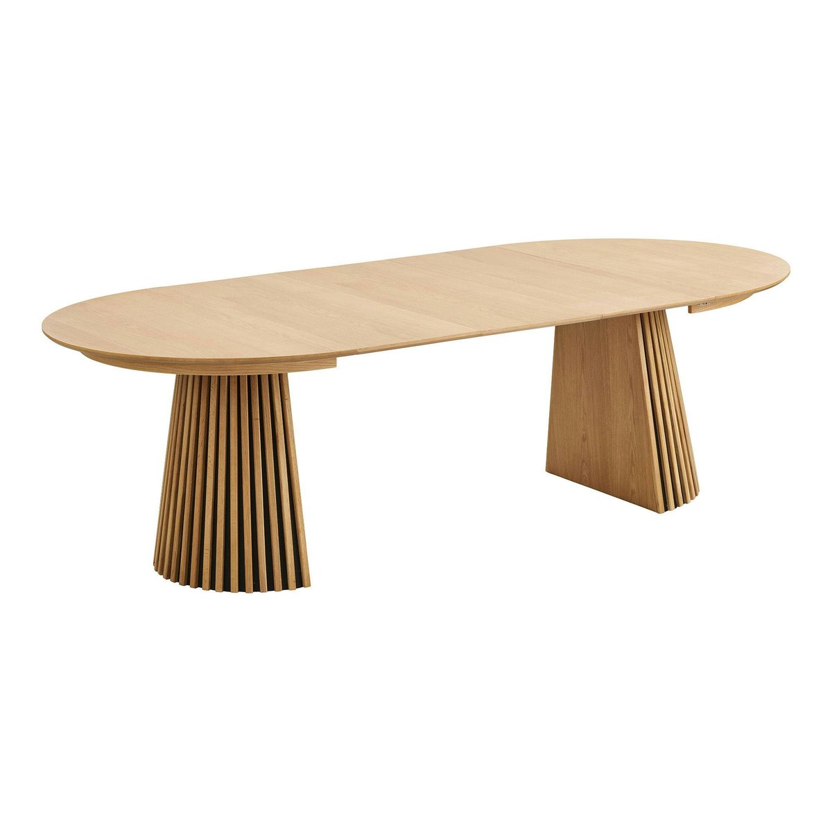 Table ronde extensible avec pied baguette AMSTERDAM chêne clair (10 places), PIER IMPORT