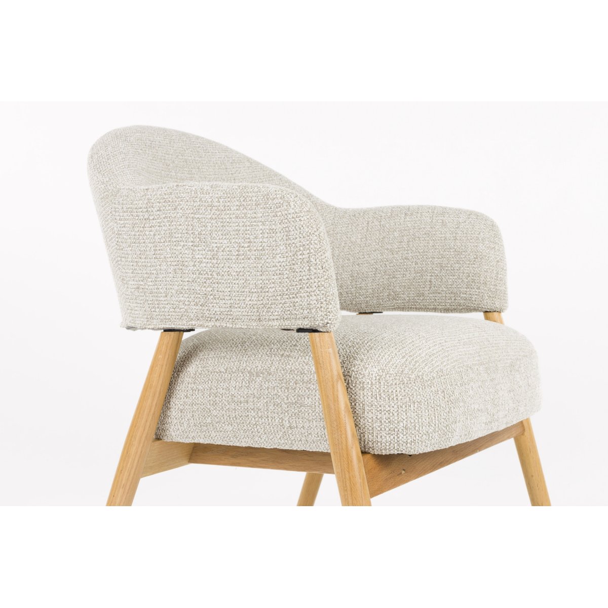 Fauteuil design en tissu, scandinave, INDY gris, BOITE A DESIGN