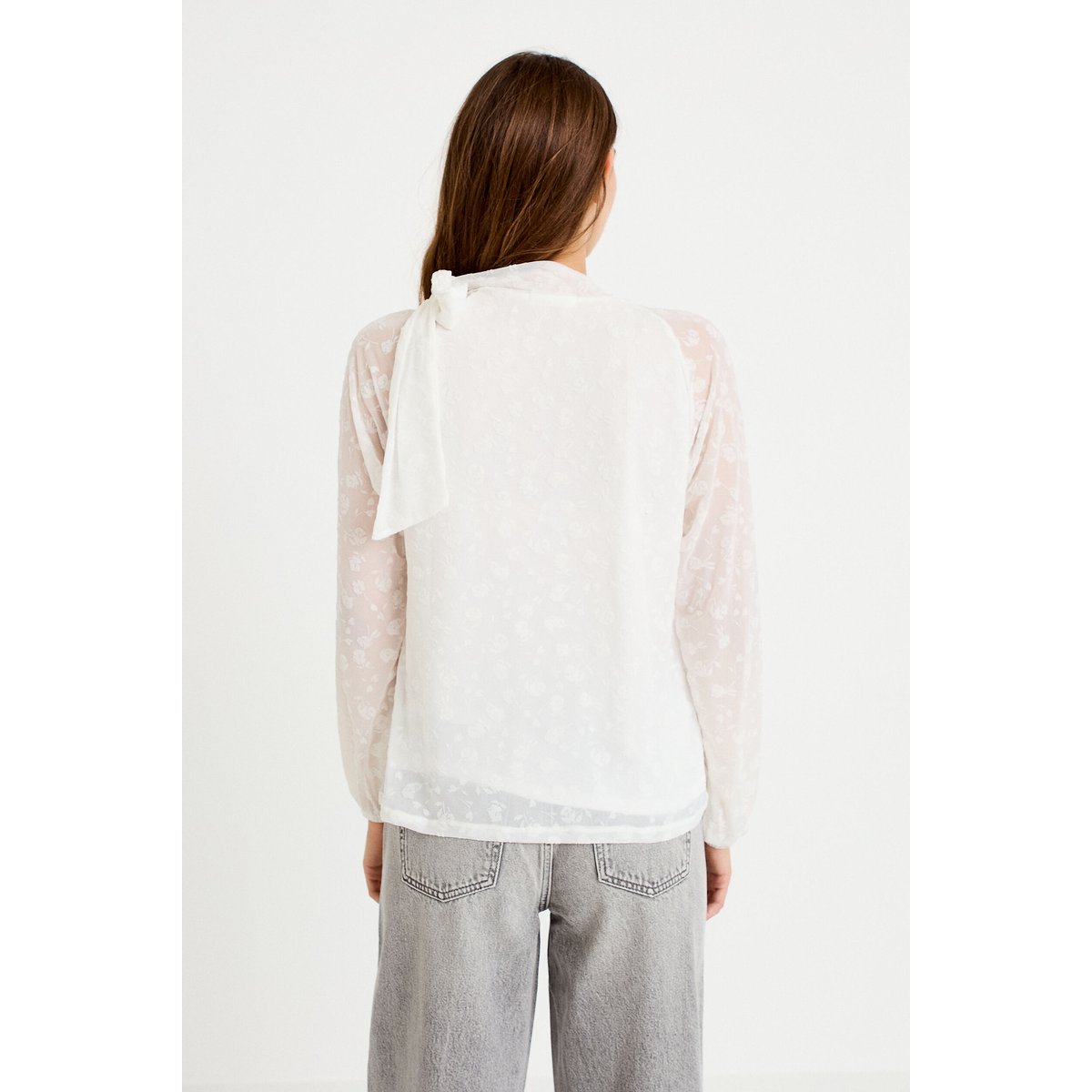 Blouse droite manches longues ecru, CACHE CACHE