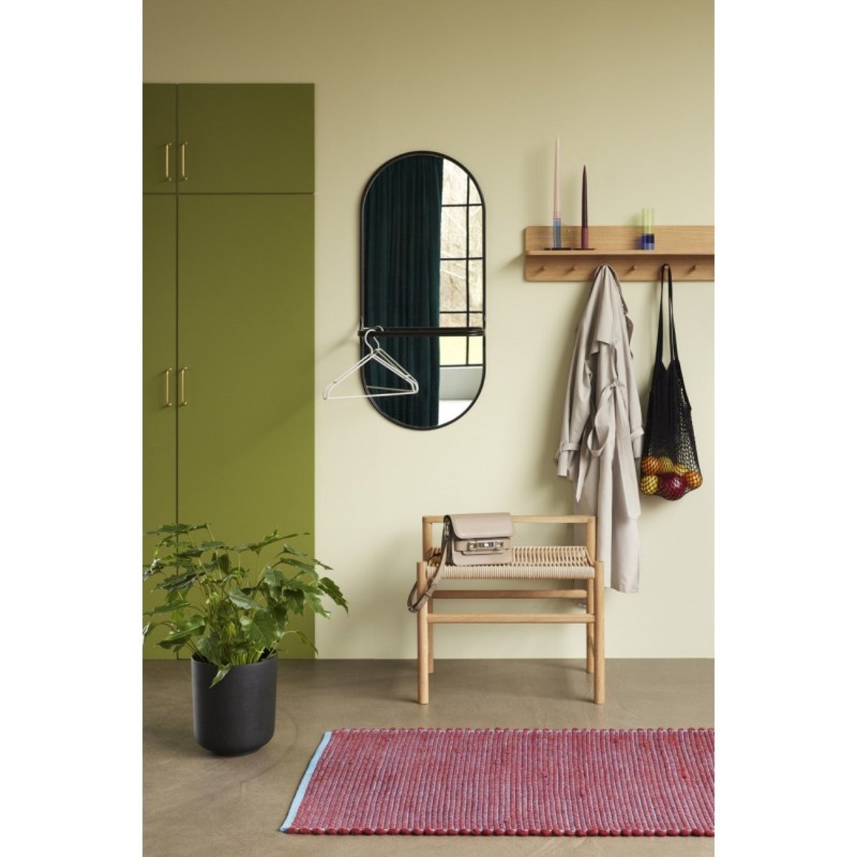 Portemanteau Mural Étagère Bois bois clair, HUBSCH