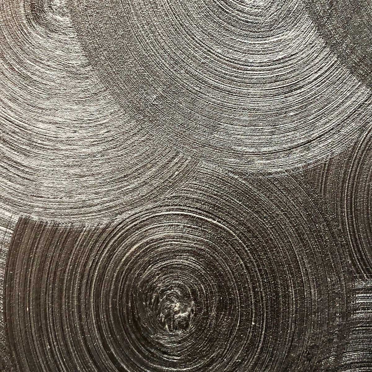 Tableau abstraction cercles métalliques toile imprimée, HEXOA