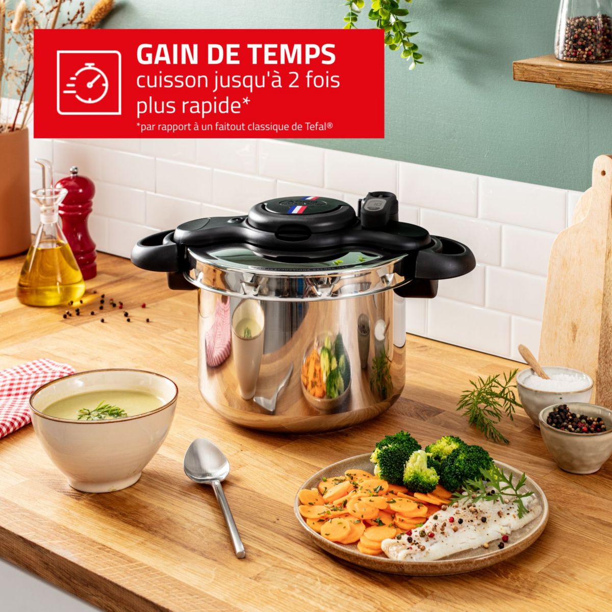 Autocuiseur ClipsoMinut de vos régions 9L + Minuteur couleur unique, SEB