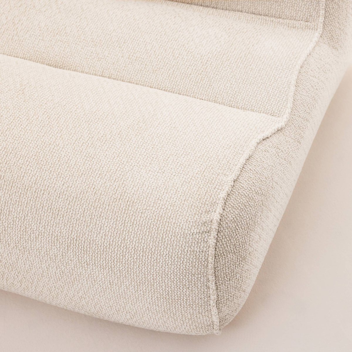 Chauffeuse compressée tissu chenille 1 place DARIO crème, SWEEEK