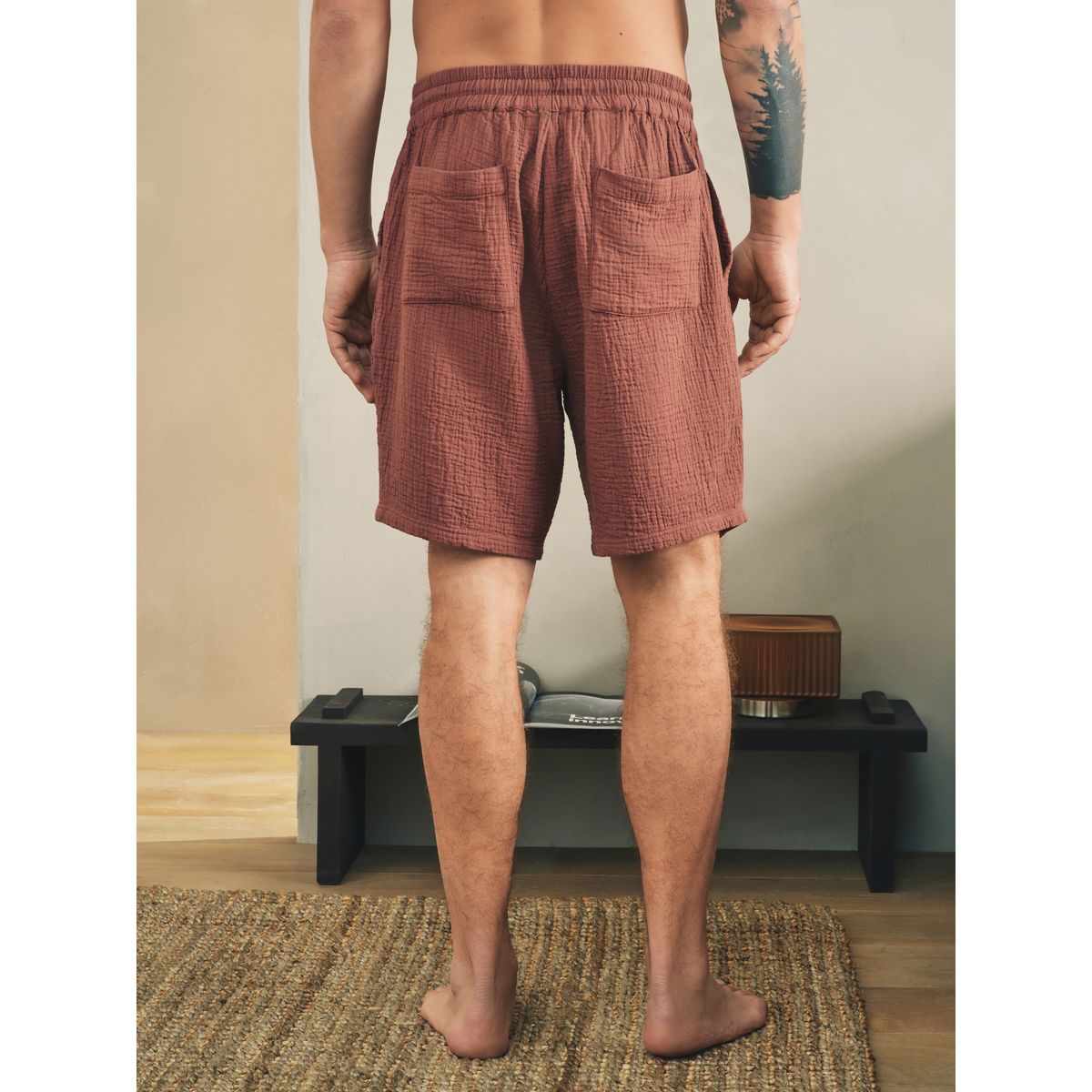 Short en étamine, lot de 3 marine/gris/rouille, NEXT