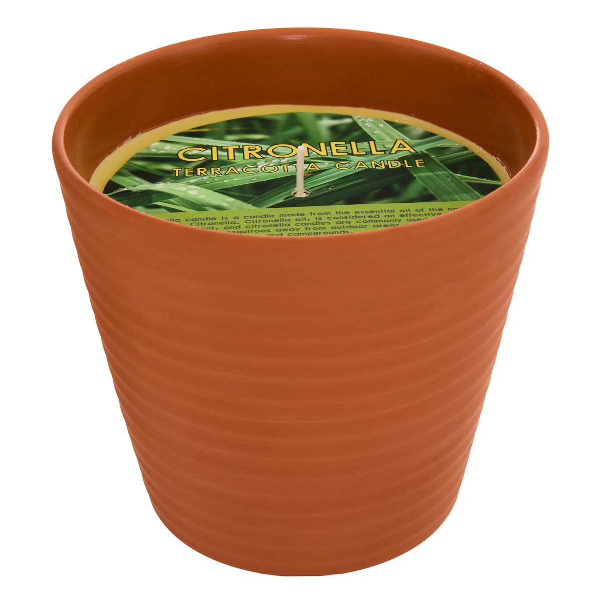 Bougie parfumée 200g citronnelle pot en terre cuite TERRY terracotta, ATMOSPHERA
