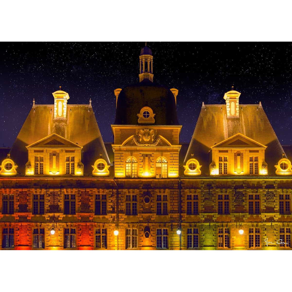 Tableau mural place Ducale de nuit 45x65 cm tableaux sur toile-jaune, CEANOTHE