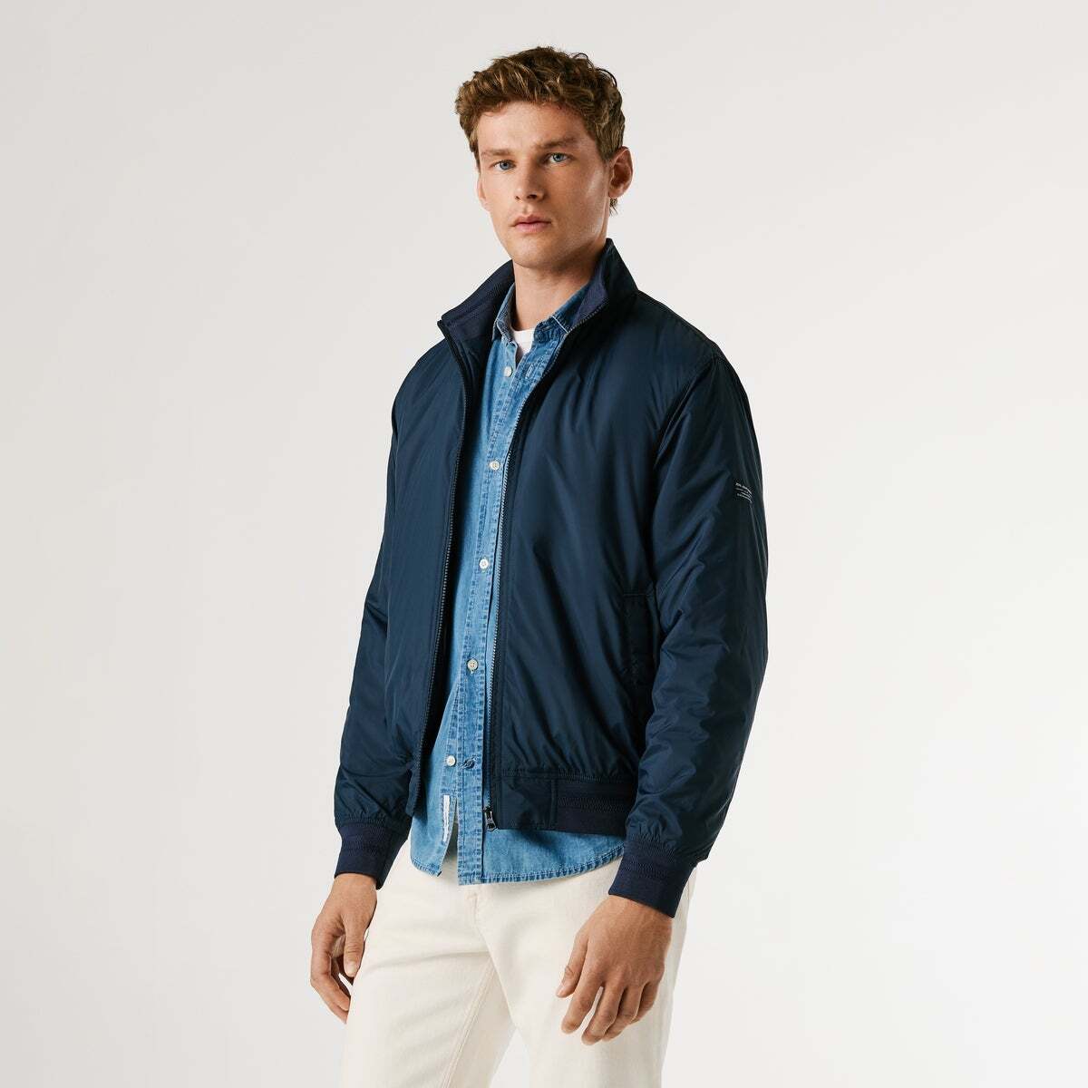 Veste Harrington À Col Montant bleu dulwich, PEPE JEANS