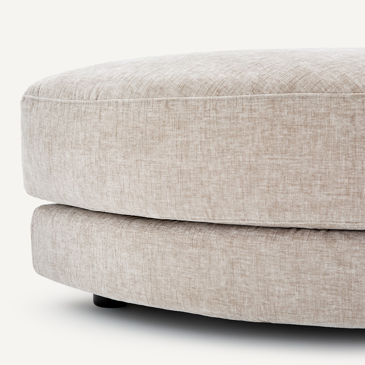 Repose-pieds modulable en velours chenille, TIBERIO gris clair, AM.PM