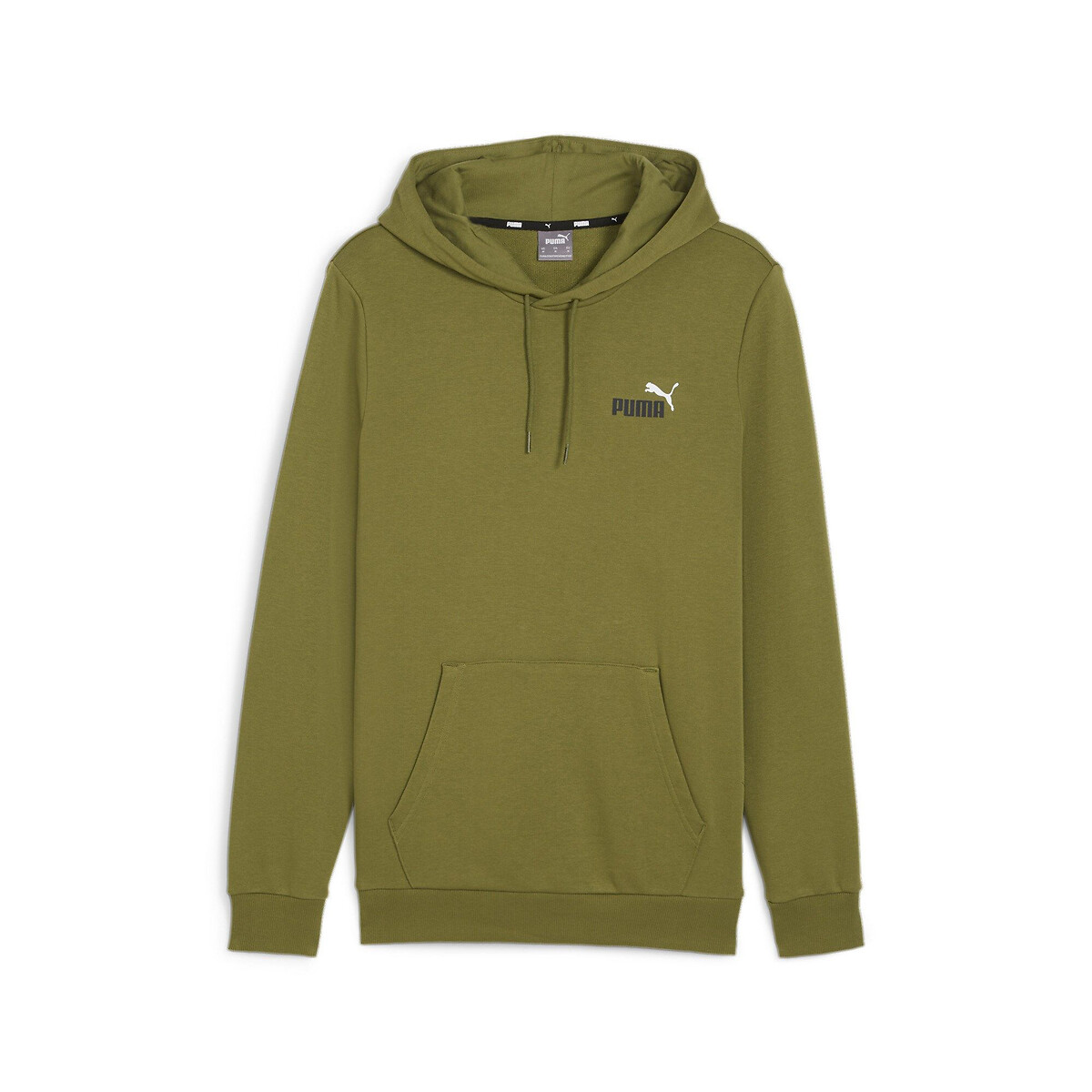 Sweat à capuche essentiel petit logo vert olive, PUMA