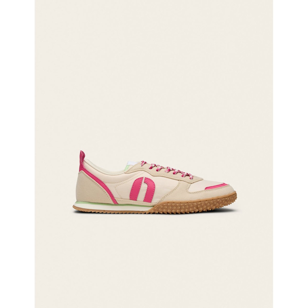 Baskets basses LAYRAS beige rose pistache, ODAJE