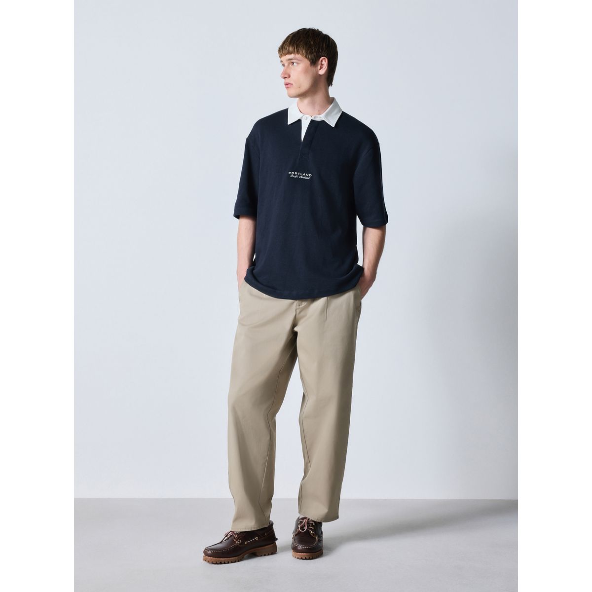 Chemise style rugby à manches courtes bleu marine, NEXT