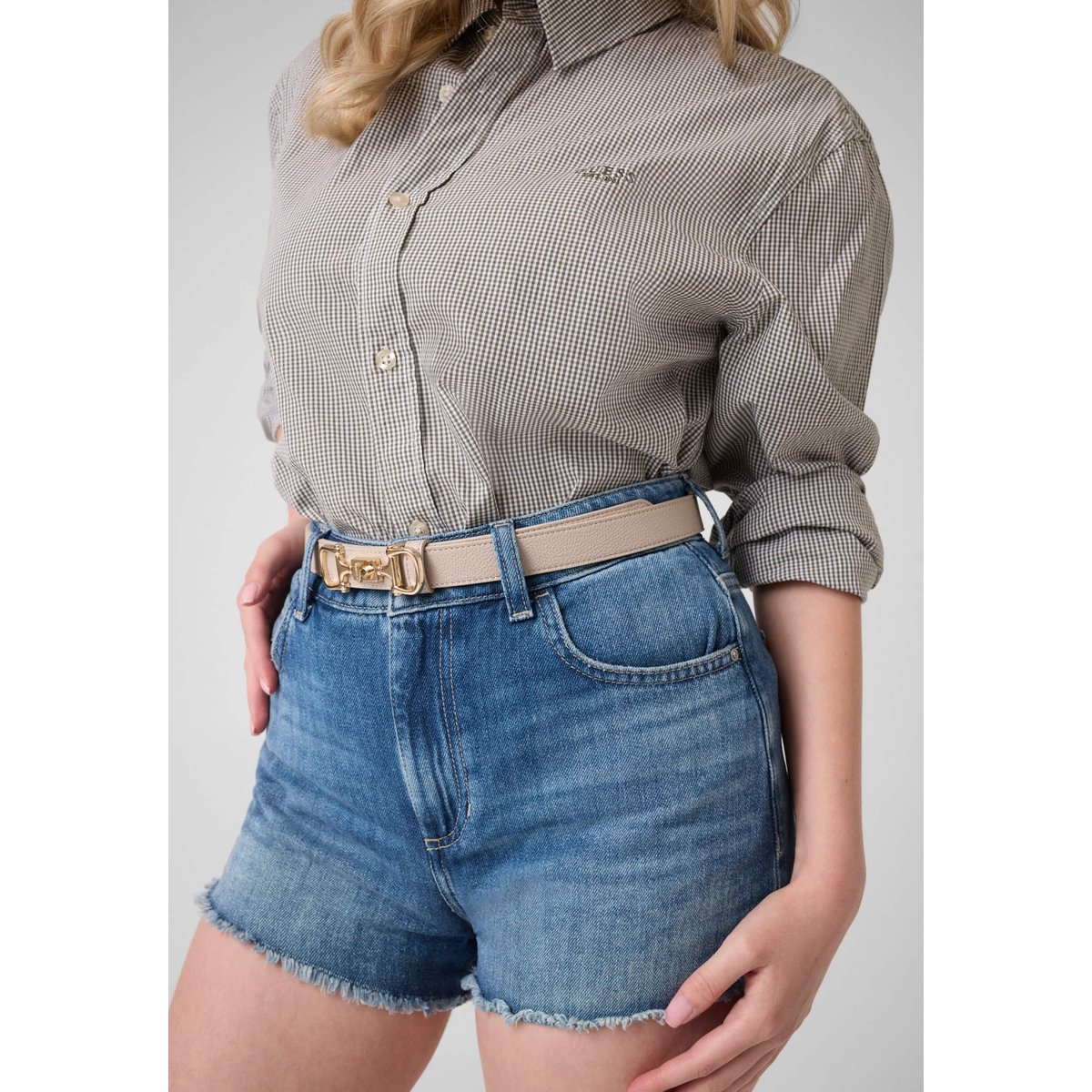 Ceinture En Similicuir crème, GUESS