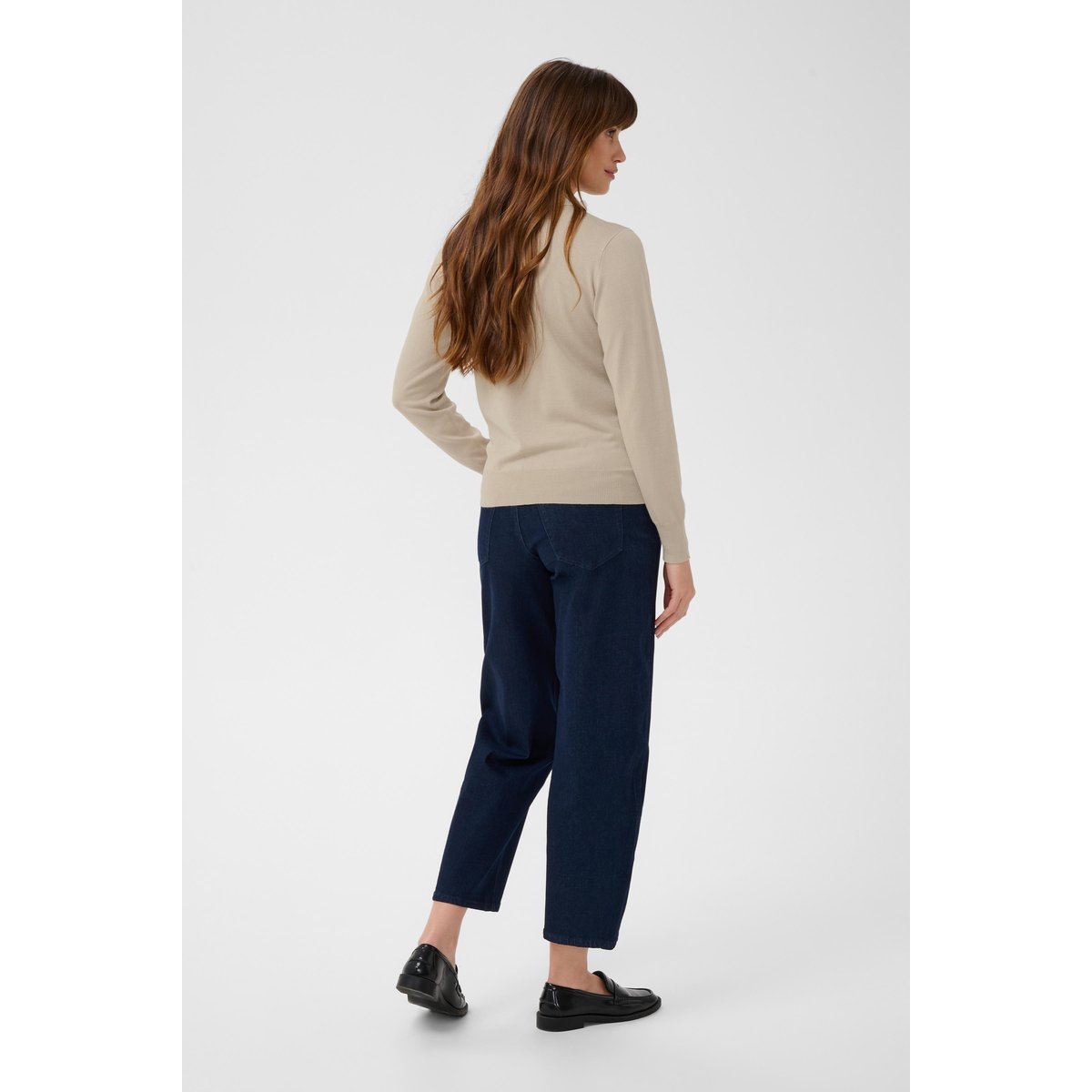 Pullover tricoté beige imprimé feather gray, KAFFE