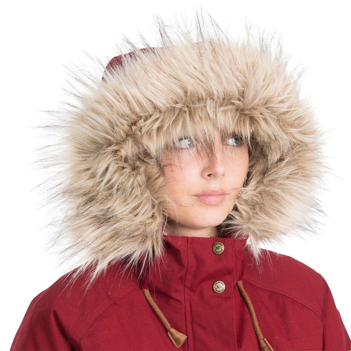 Parka unie en coton FAITHFUL bordeaux, TRESPASS