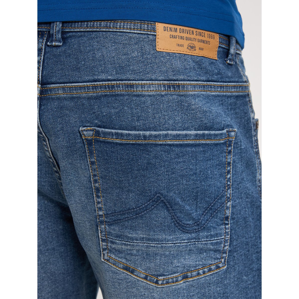 Short en denim bullseye sail bleu vintage blue, PETROL INDUSTRIES