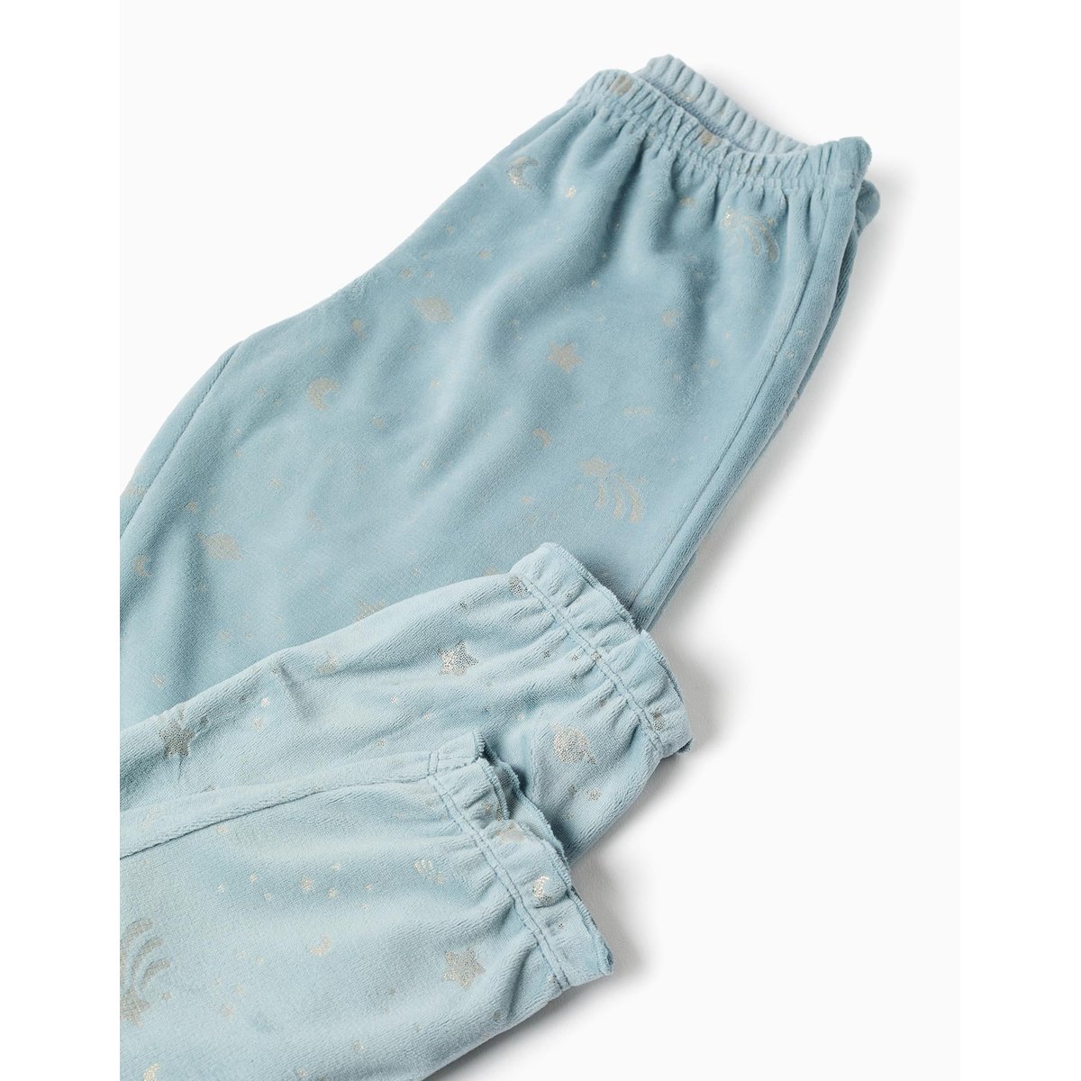Pyjama en velours avec licorne qui brille dans le noir bleu clair, ZIPPY