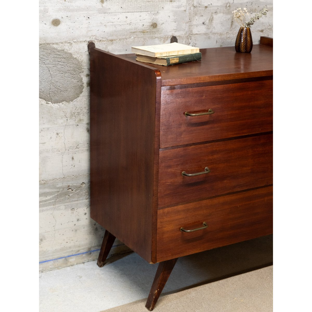 Commode en bois foncé Olga N°663 - Bon état bois foncé, DEBONGOUT