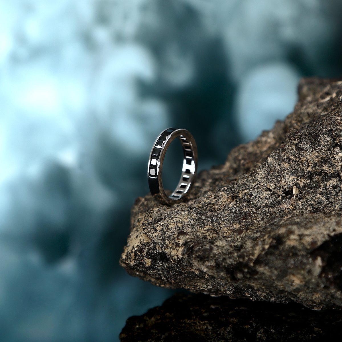 Bague TENNIS argent, noir, MORELLATO