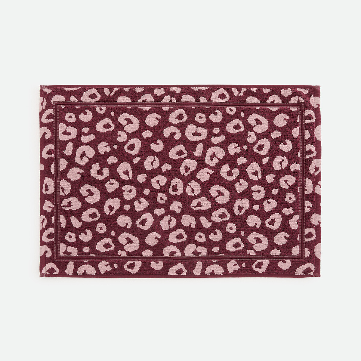 Tappeto da bagno stampato, spugna bouclé 1100 g, ZANI bordeaux leopardato , LA REDOUTE INTERIEURS