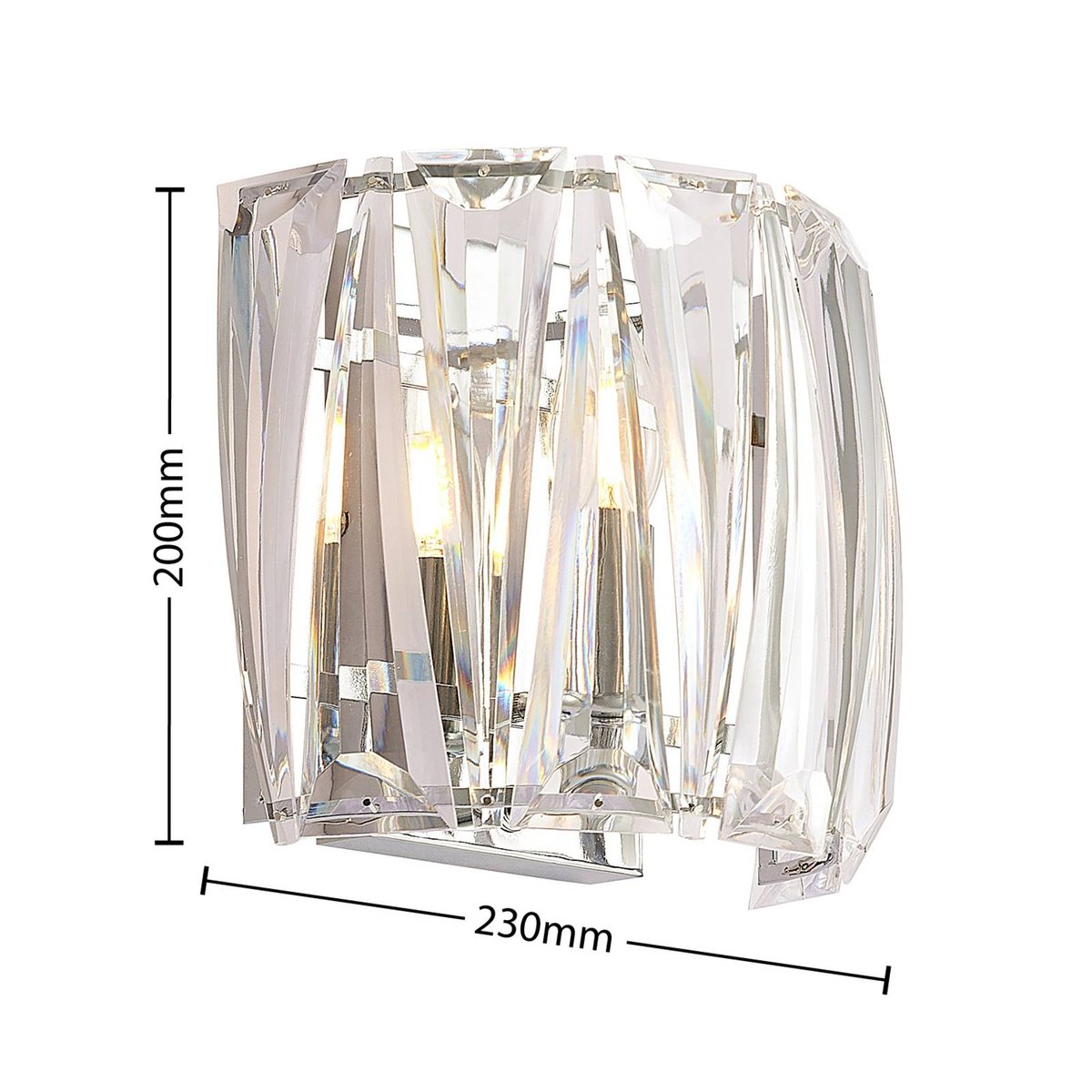 Applique, Sofia transparent, chrome, LINDBY
