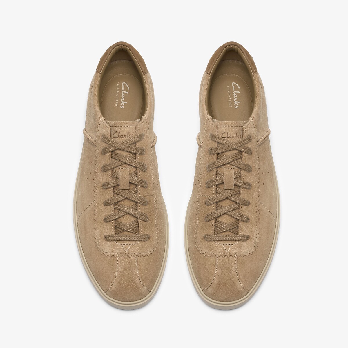 Baskets en cuir suédé Lockford Lace beige, CLARKS