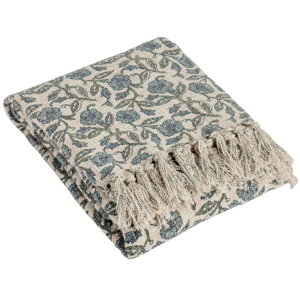 Delphine Printed Cotton Throw blue, PAOLETTI