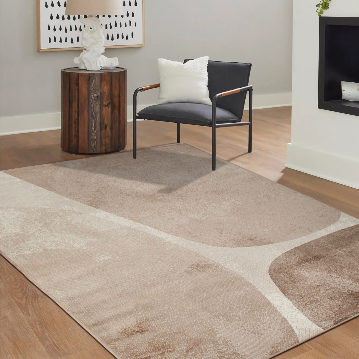 Tapis salon moderne motifs géométriques  ARIZONA gris, THE DECO FACTORY