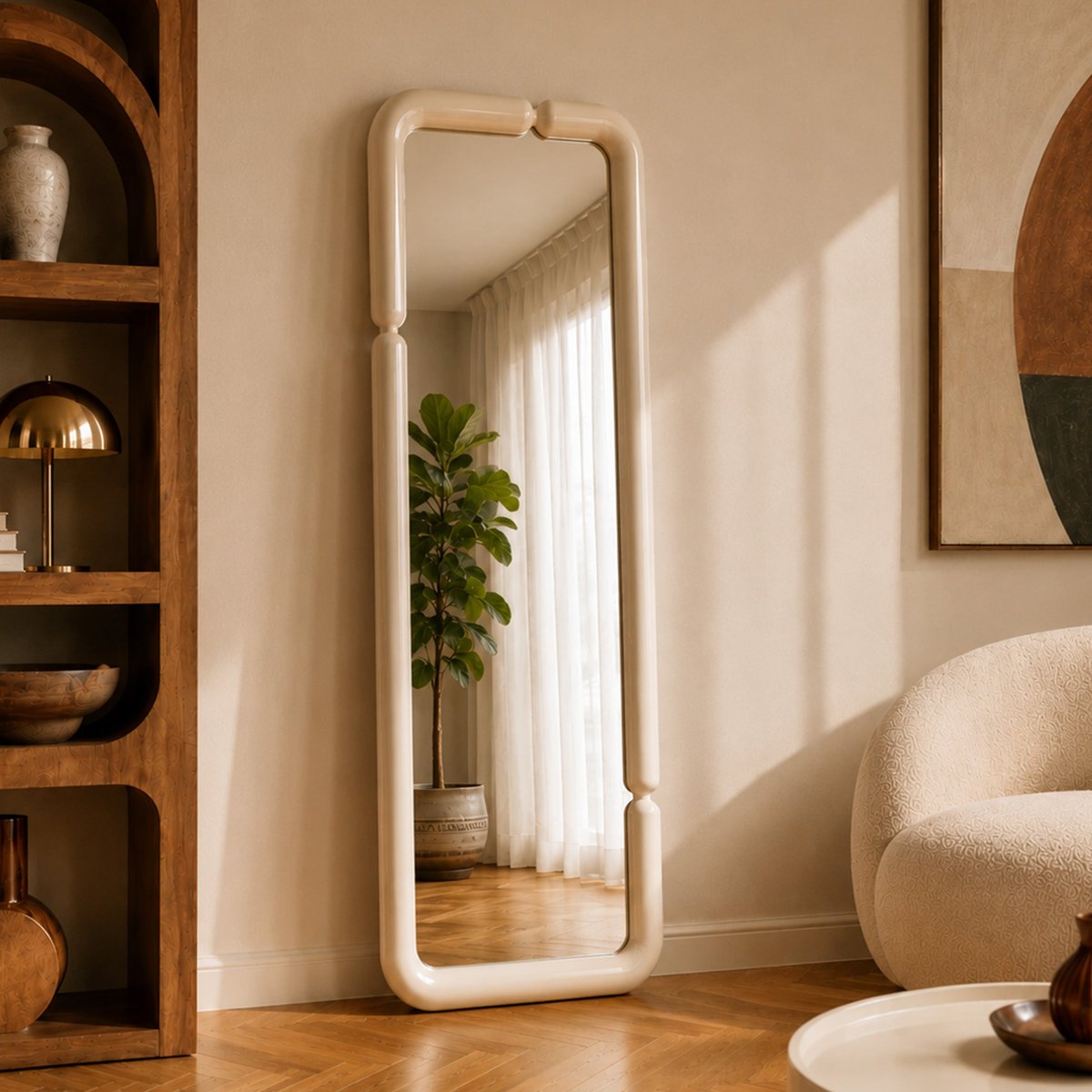 Miroir rectangulaire Silk - SILK blanc, MAISON PAVANE