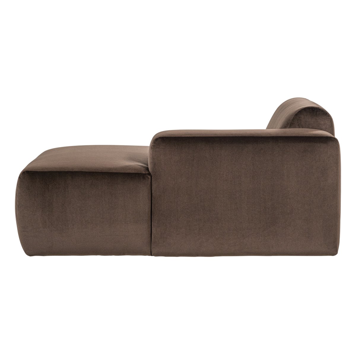Élément méridienne droite en velours MOJO BASE marron, WOOOD