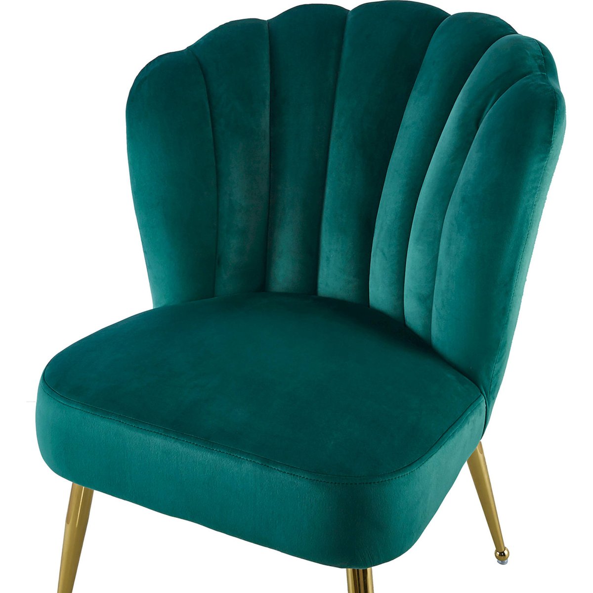 Chaise de salle à manger en velours vert profond avec pieds dorés, ARTE ESPINA