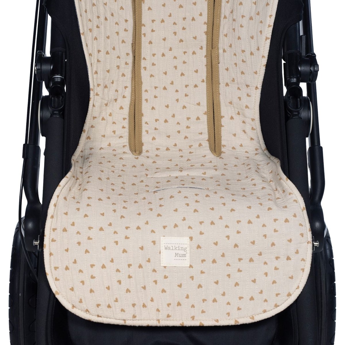Assise pour poussette Coeurs beige, WALKING MUM