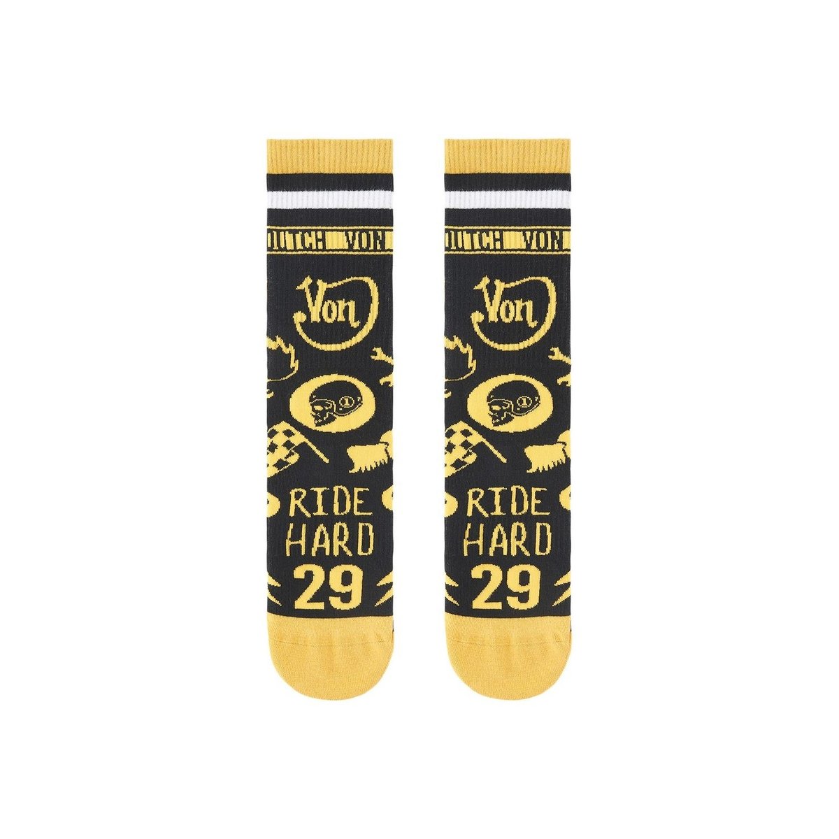 Lot De 2 Paires De Chaussettes Tennis jaune/noir, VON DUTCH
