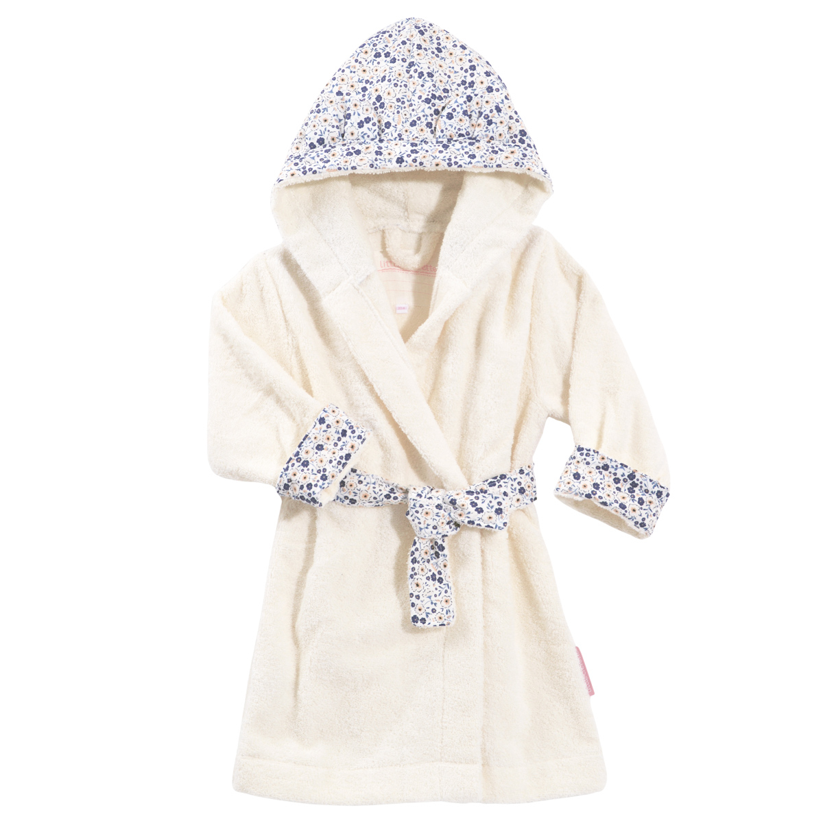 Peignoir capuche coton bio BILLIE ecru, LITTLE CREVETTE