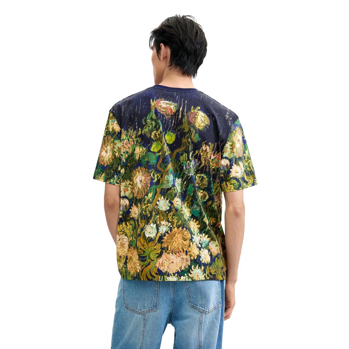 T-shirt à imprimé nature morte bleu, DESIGUAL