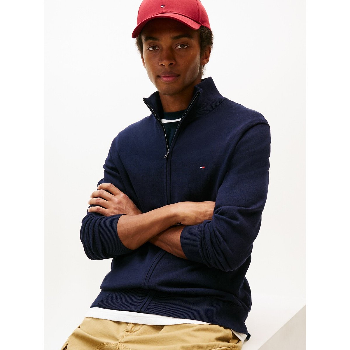 Gilet Essentiel zippé marine, TOMMY HILFIGER