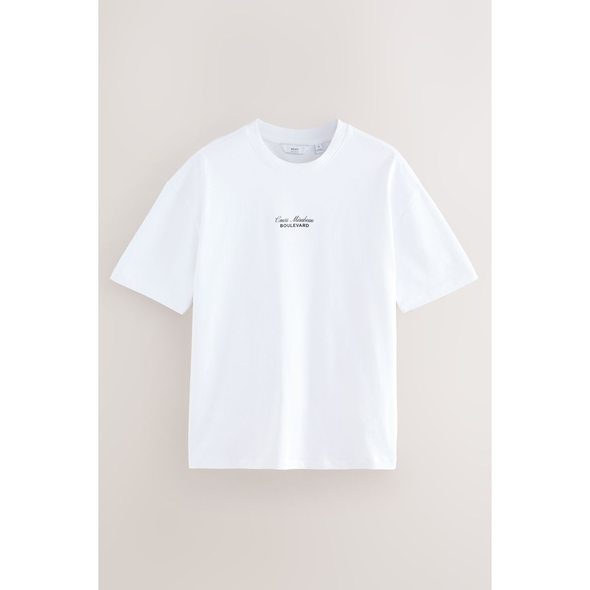 T-shirt épais à imprimé blanc/vert/neutre, NEXT
