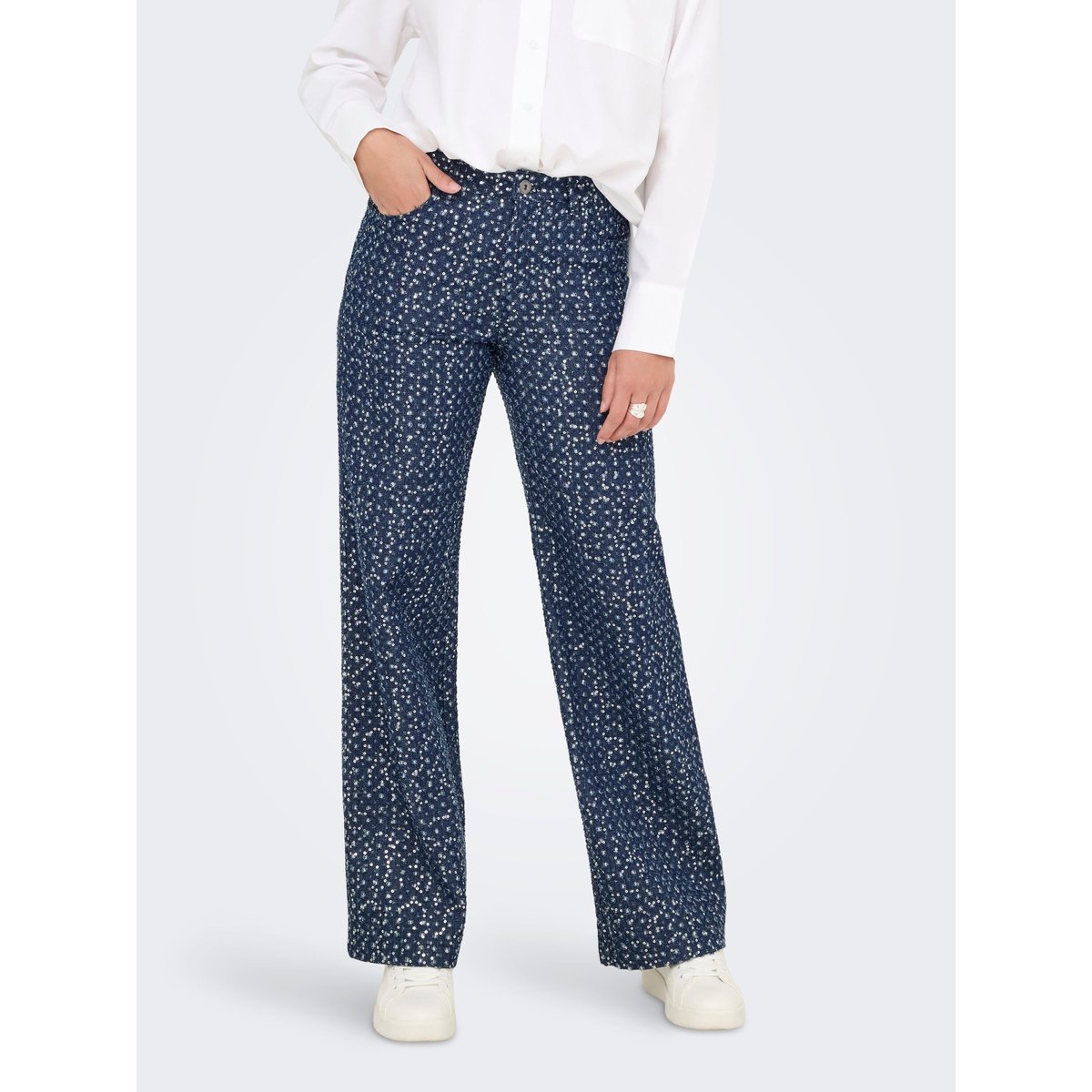 Pantalon À Jambe Large dark blue denim, ONLY