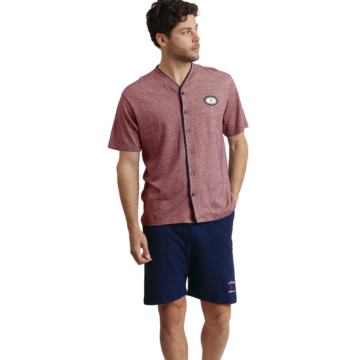 Pyjama short chemise Sailing Antonio Miro bordeaux, ADMAS