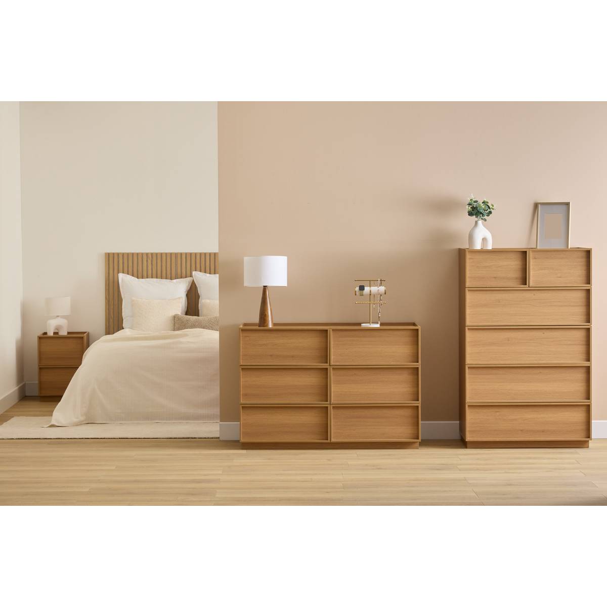 Commode 6 tirois bois foncé FRAMY marron, 5FIVE SIMPLY SMART