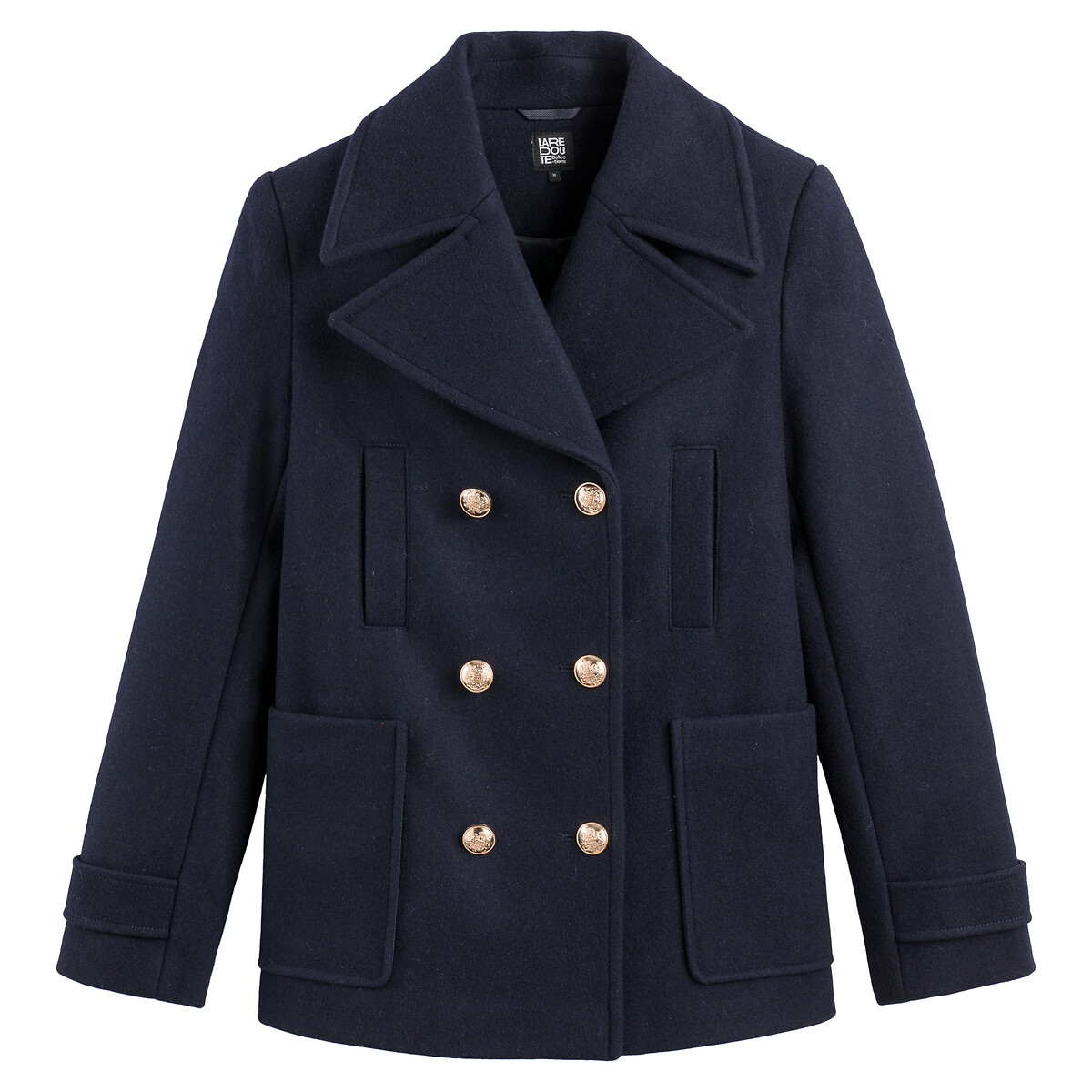 Signatures Anton Short Pea Coat in Wool Mix navy blue, LA REDOUTE COLLECTIONS