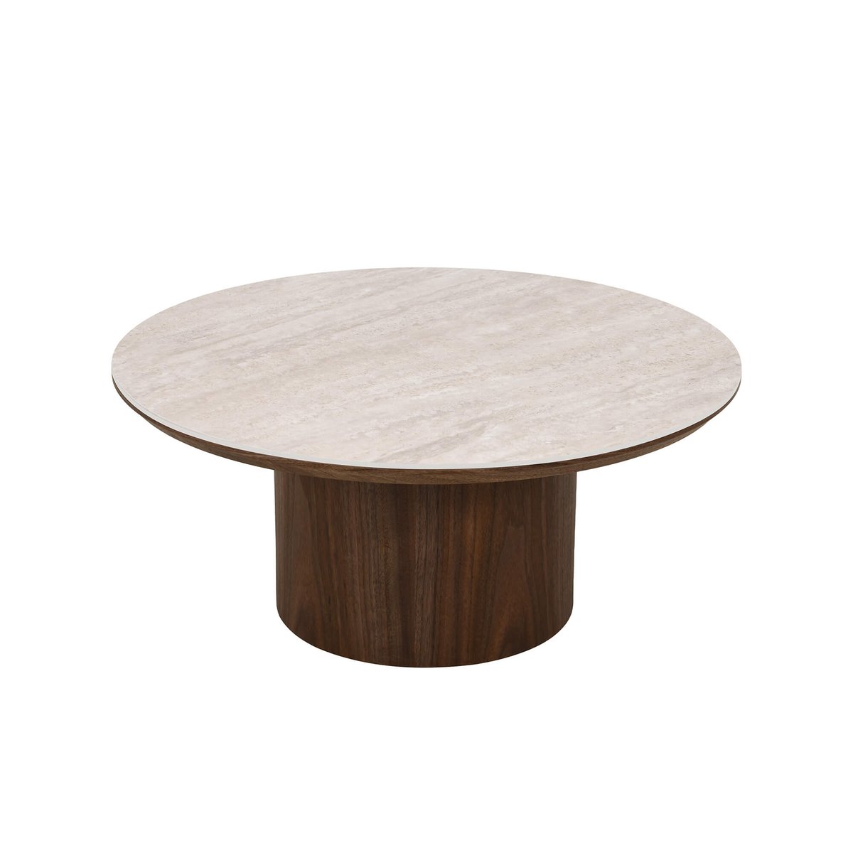 Table basse en céramique LOFA effet travertin et noyer, SORELH