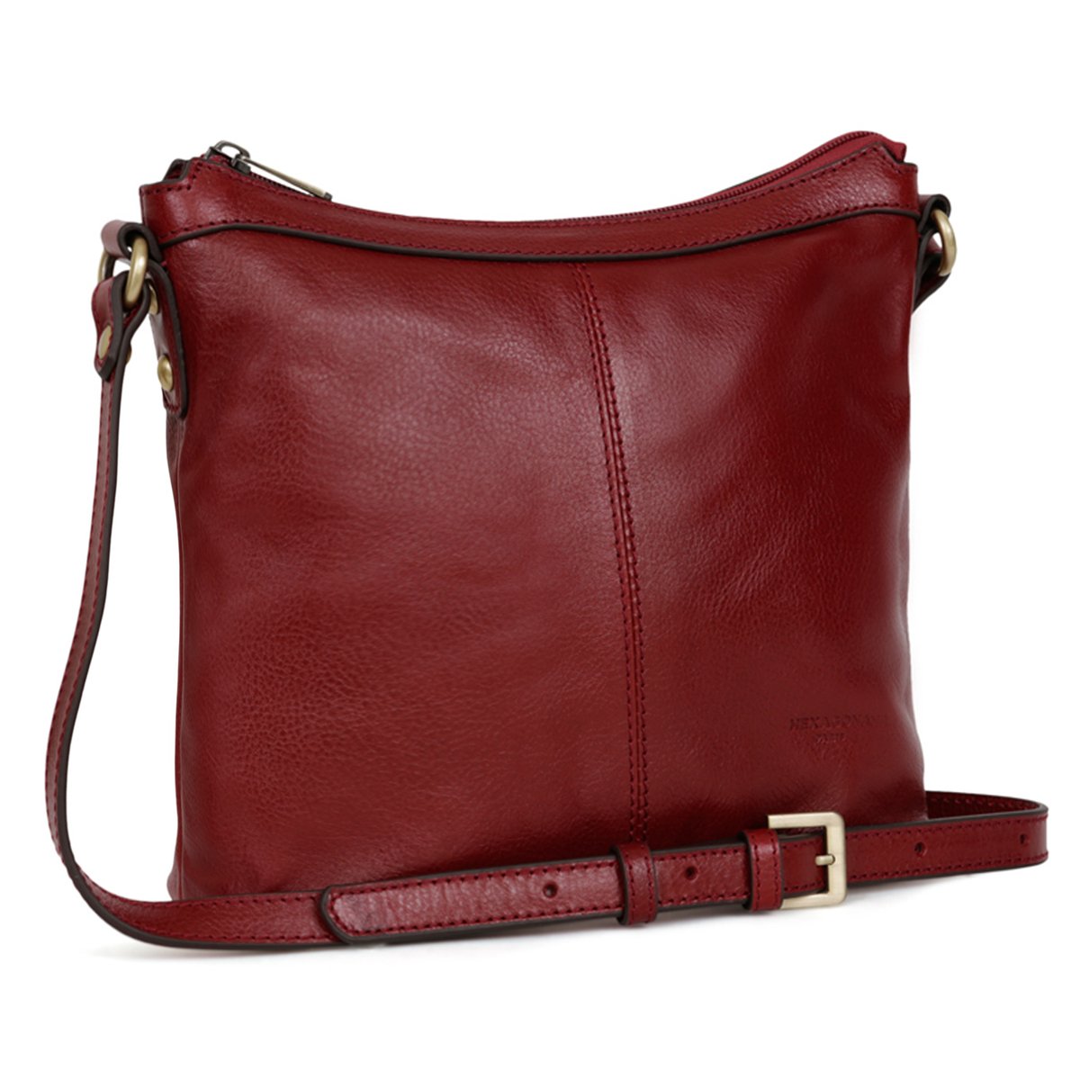 Sac porté travers RÉPUBLIQUE rouge carmin, HEXAGONA