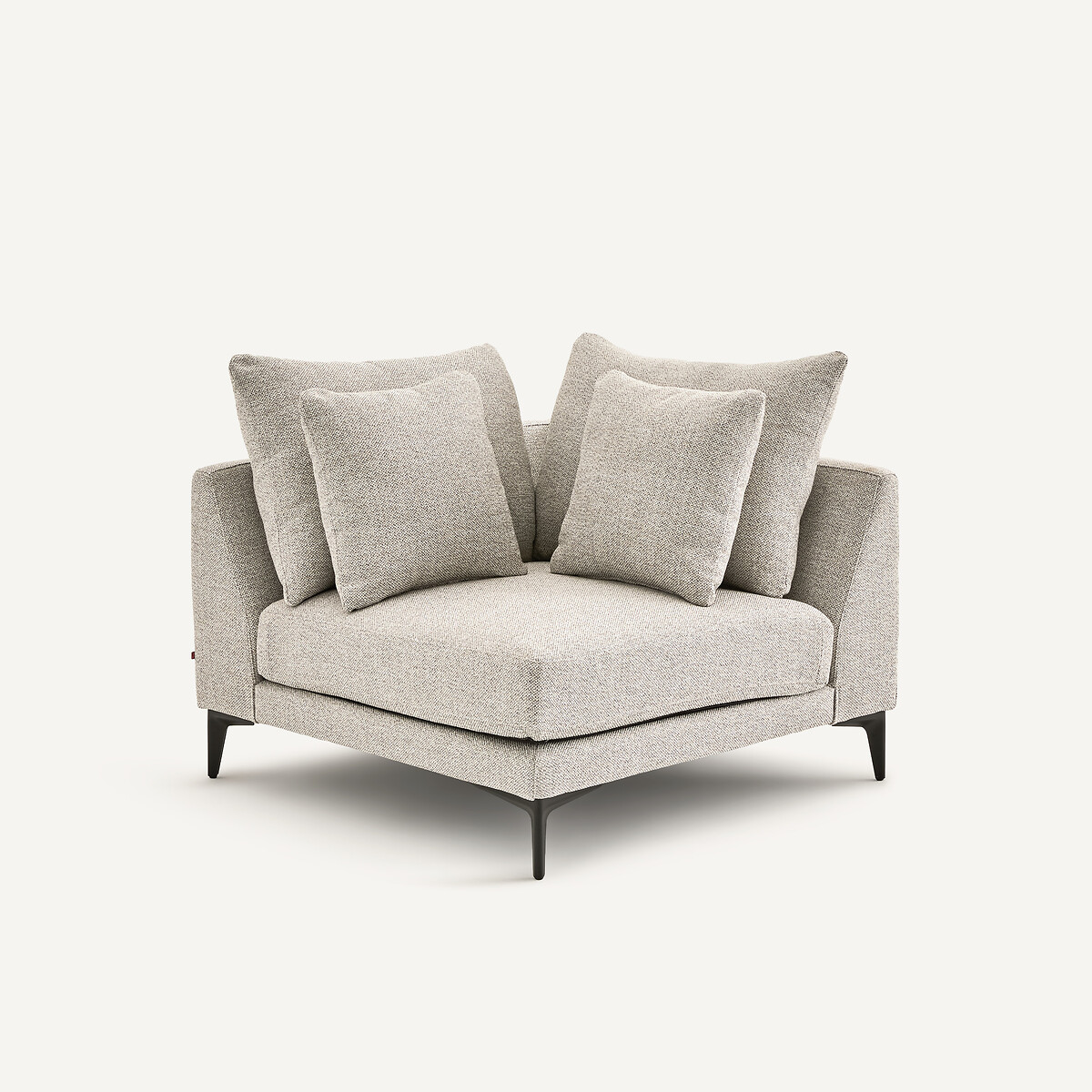 Canapé d'angle en mélange texturé, MODERNISTE gris moyen, EMMANUEL GALLINA X AM.PM