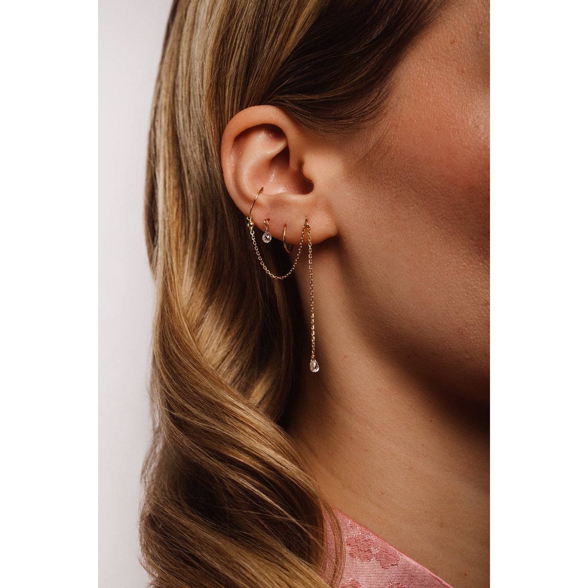 Boucle d'oreille Cléa - Or 750‰ - Diamant blanc argent / tanzanite, YAY PARIS